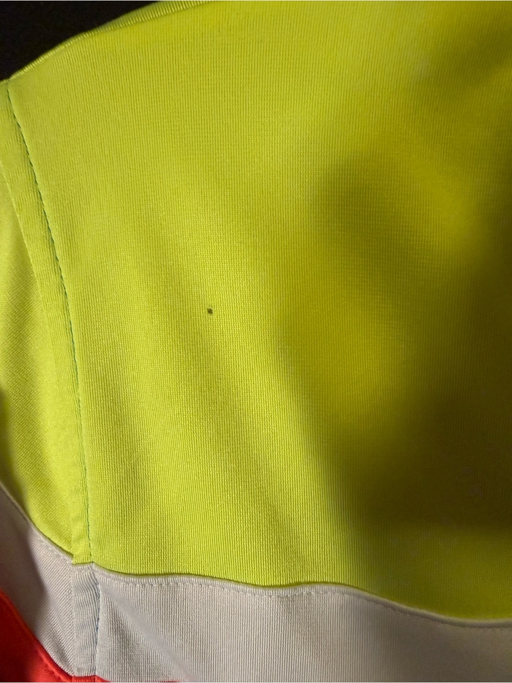 Adidas Colorblock Full-Zip Track Jacket - Neon Yellow, Coral & Blue - Picture 4 of 5